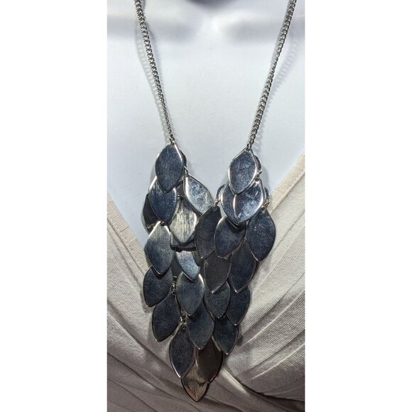 Whimsical Dragon Scale Chain Mail Bib Necklace - Picture 5 of 8